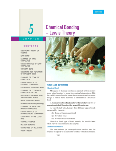 5 Chemical Bonding – Lewis Theory