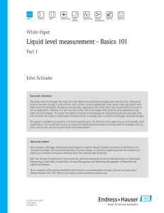 Liquid level measurement - Basics 101