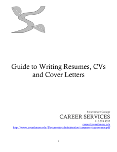 Guide to Writing Resumes, CVs and Cover Letters