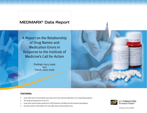 A Report on the Relationship of Drug Names and Medication Errors