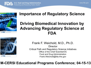 What is Regulatory Science? - University of Maryland's Center of