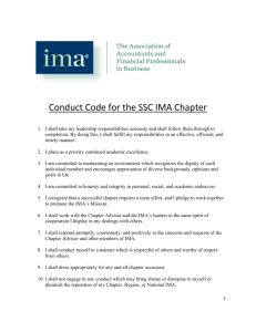 Conduct Code for the SSC IMA Chapter