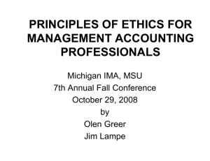 principles of ethics for management accounting professionals