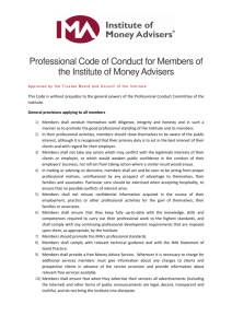 Professional Code of Conduct for Members and Affiliates