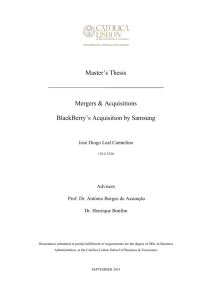 Master's Thesis Mergers & Acquisitions BlackBerry's Acquisition by