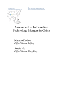 Assessment of Information Technology Mergers in