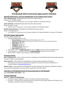 SYA Baseball 2014 Community Appreciation Schedule