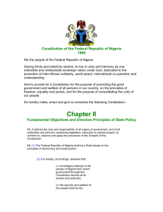 Constitution of the Federal Republic of Nigeria