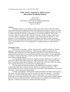 Utility Theory Violations by Multi-Criteria Hierarchical Weighting