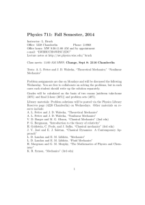 Physics 711: Fall Semester, 2014