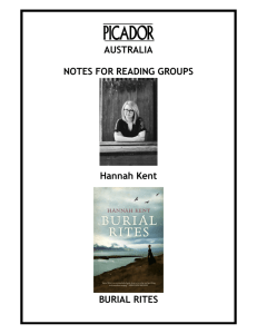 AUSTRALIA NOTES FOR READING GROUPS Hannah Kent