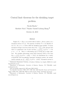 Central limit theorems for the shrinking target problem.