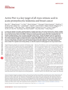 Active Pin1 is a key target of all-trans retinoic acid in acute