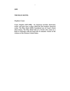 1899 THE BLUE HOTEL Stephen Crane