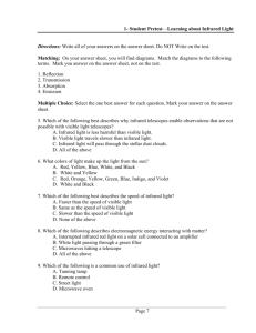 Page 7 1- Student Pretest—Learning about Infrared Light
