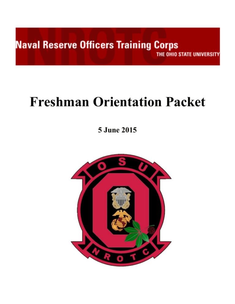 Freshman Orientation Packet Ohio State University Navy ROTC