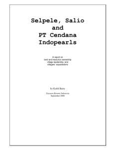 Selpele, Salio and PT Cendana Indopearls