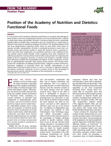 Position of the Academy of Nutrition and Dietetics: Functional Foods