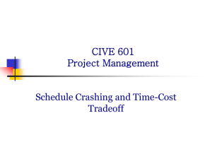 CIVE 601 Project Management Schedule Crashing and Time
