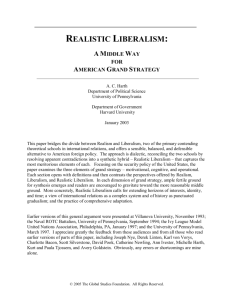 Realistic Liberalism - Global Studies Foundation