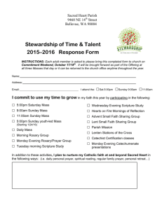 Stewardship of Time & Talent 2015–2016 Response Form