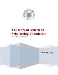 2014 Annual Report - Korean American Scholarship Foundation