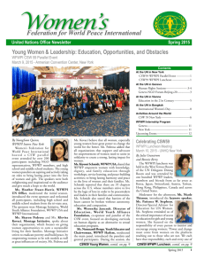 WFWPI Newsletter - Spring 2015 - Women's Federation for World