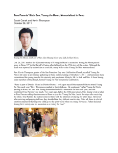 True Parents' Sixth Son, Young Jin Moon, Memorialized in Reno