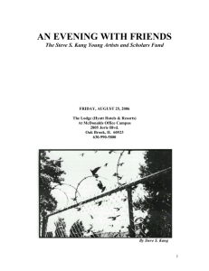 AN EVENING WITH FRIENDS - The Steve S. Kang Young Artists