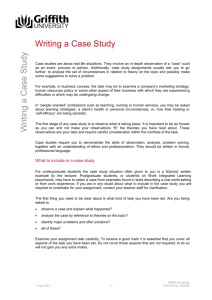 Writing a Case Study - Griffith University