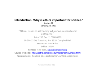 Introduc on: Why is ethics important for science?