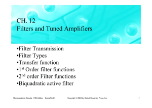 CH. 12 Filters and Tuned Amplifiers