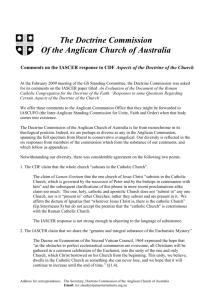 The Doctrine Commission Of the Anglican Church of Australia