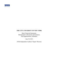 THE CITY UNIVERSITY OF NEW YORK Basic Financial