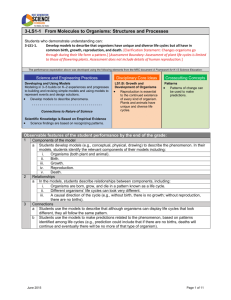 3-LS1-1 From Molecules to Organisms: Structures and Processes