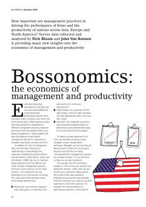 the economics of management and productivity - CEP