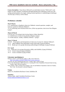 Schedule, Literature list and Course description