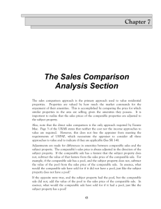 The Sales Comparison Analysis Section