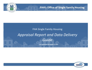 Appraisal Report and Data Delivery Guide