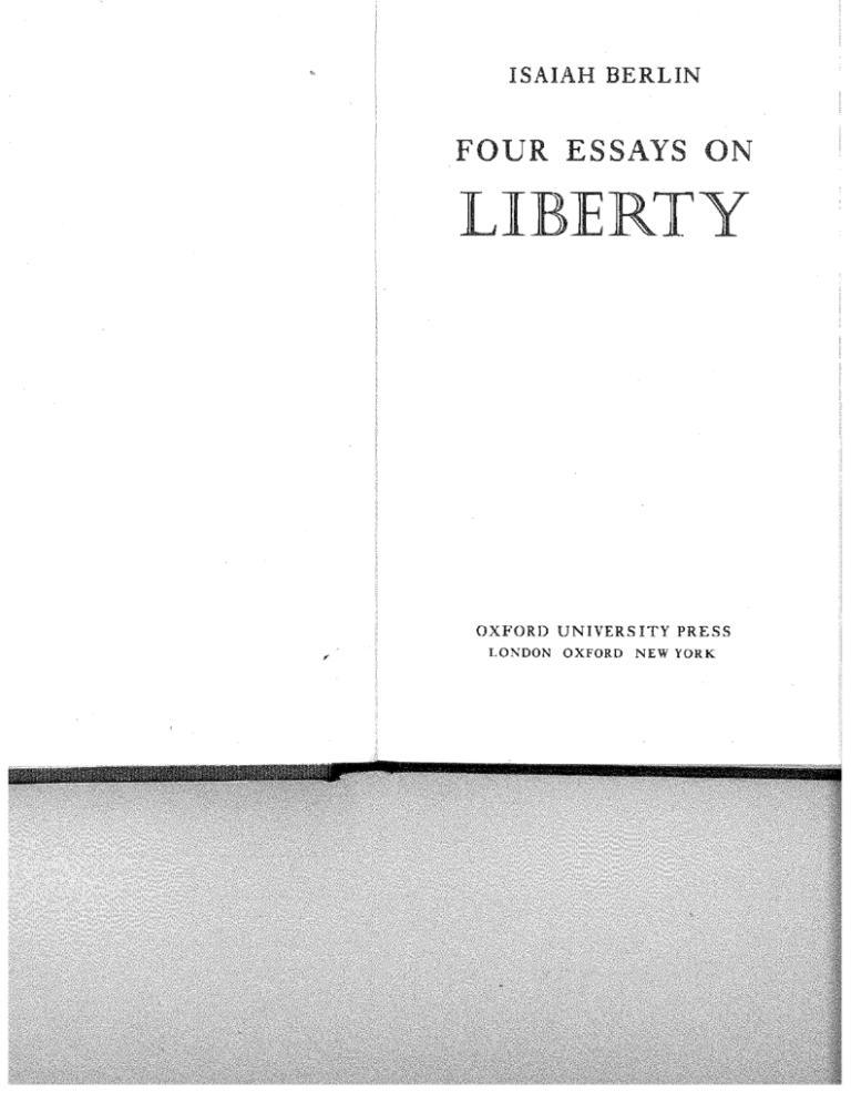 four essays on liberty berlin