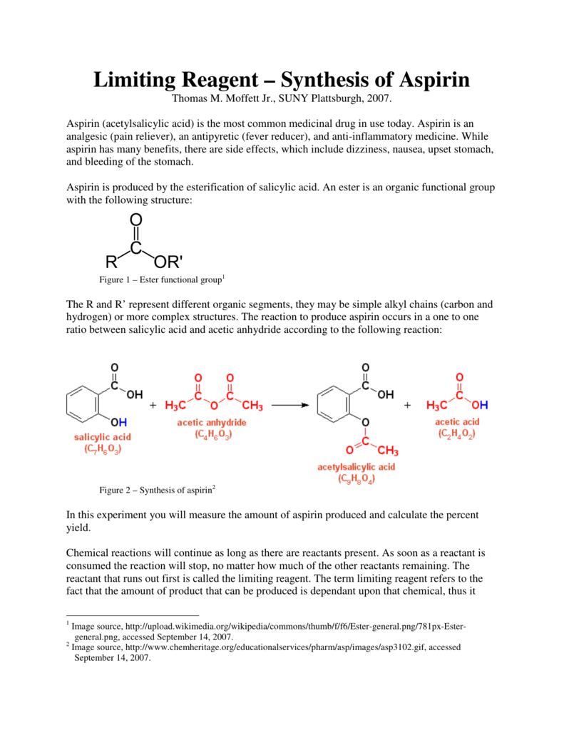 calculate the percent yield of aspirin