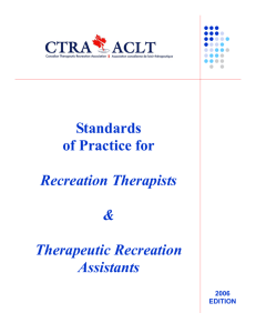 SOP- 2006- BOUND - Canadian Therapeutic Recreation Association