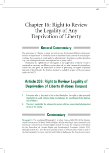 Chapter 16: Right to Review the Legality of Any Deprivation of Liberty