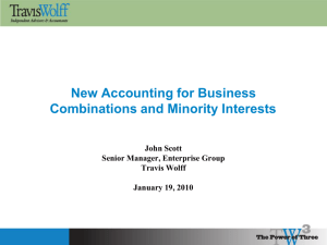 New Accounting for Business Combinations and Minority Interests