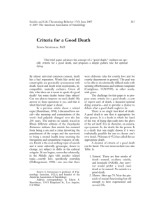 Criteria for a Good Death - SUNY Upstate Medical University