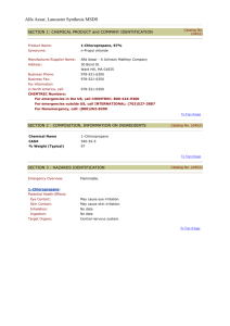 Alfa Aesar, Lancaster Synthesis MSDS