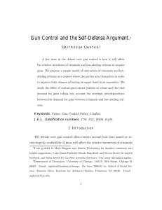 Gun Control and the Self-Defense Argument.1