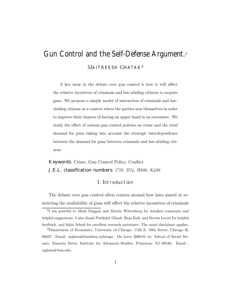 gun control self defense argument essay