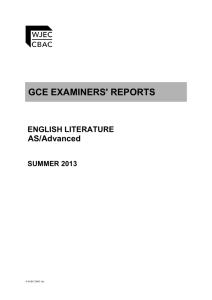 Examiners' Report Summer 2013