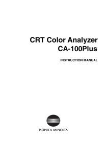 CA-100Plus Manual. - Konica Minolta Sensing